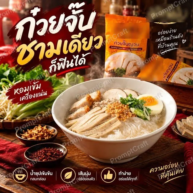 ตัวอย่างภาพโฆษณาก๋วยจั๊บ