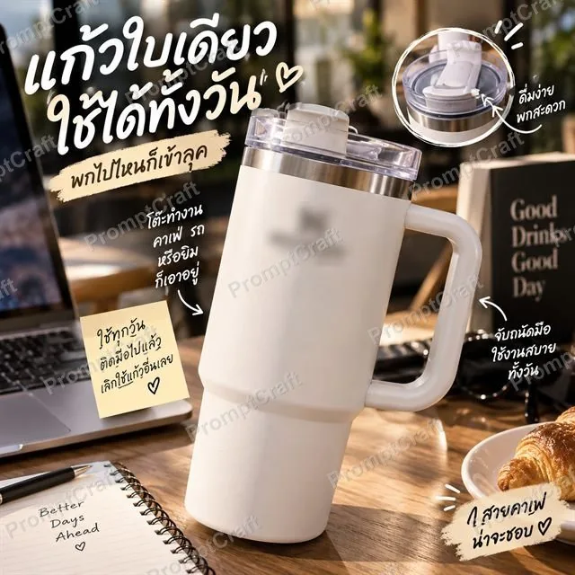 ตัวอย่างภาพโฆษณาแก้วเก็บความเย็น