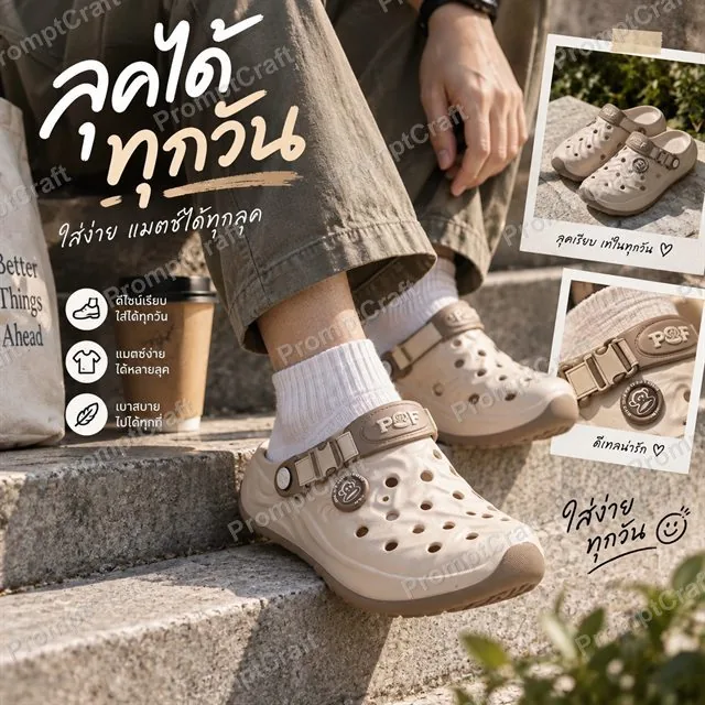 ตัวอย่างภาพโฆษณารองเท้าหัวโต