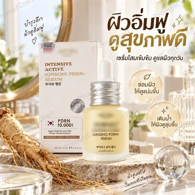 ตัวอย่างภาพโฆษณาเซรั่มหน้าฉ่ำ