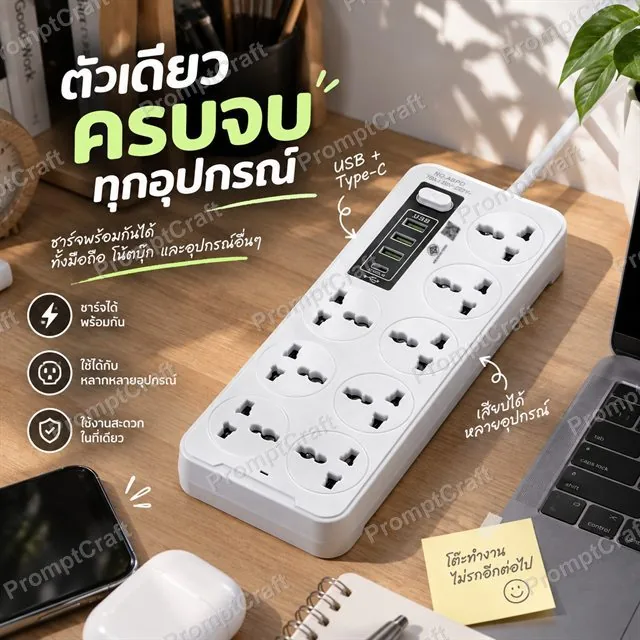 ตัวอย่างภาพโฆษณาปลั๊กพ่วง